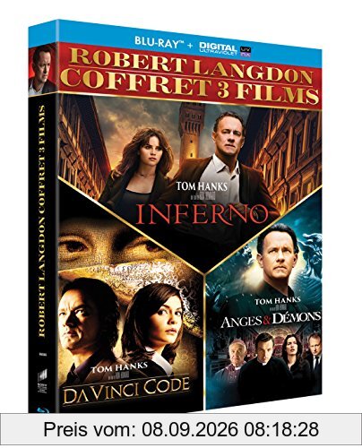 Coffret robert langdon 3 films : da vinci code ; anges et démons ; inferno [Blu-ray] [FR Import]