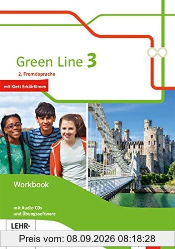 Green Line 3. 2. Fremdsprache: Workbook mit Audio-CDs und Übungssoftware Klasse 8 (Green Line. Ausgabe 2. Fremdsprache ab 2018)