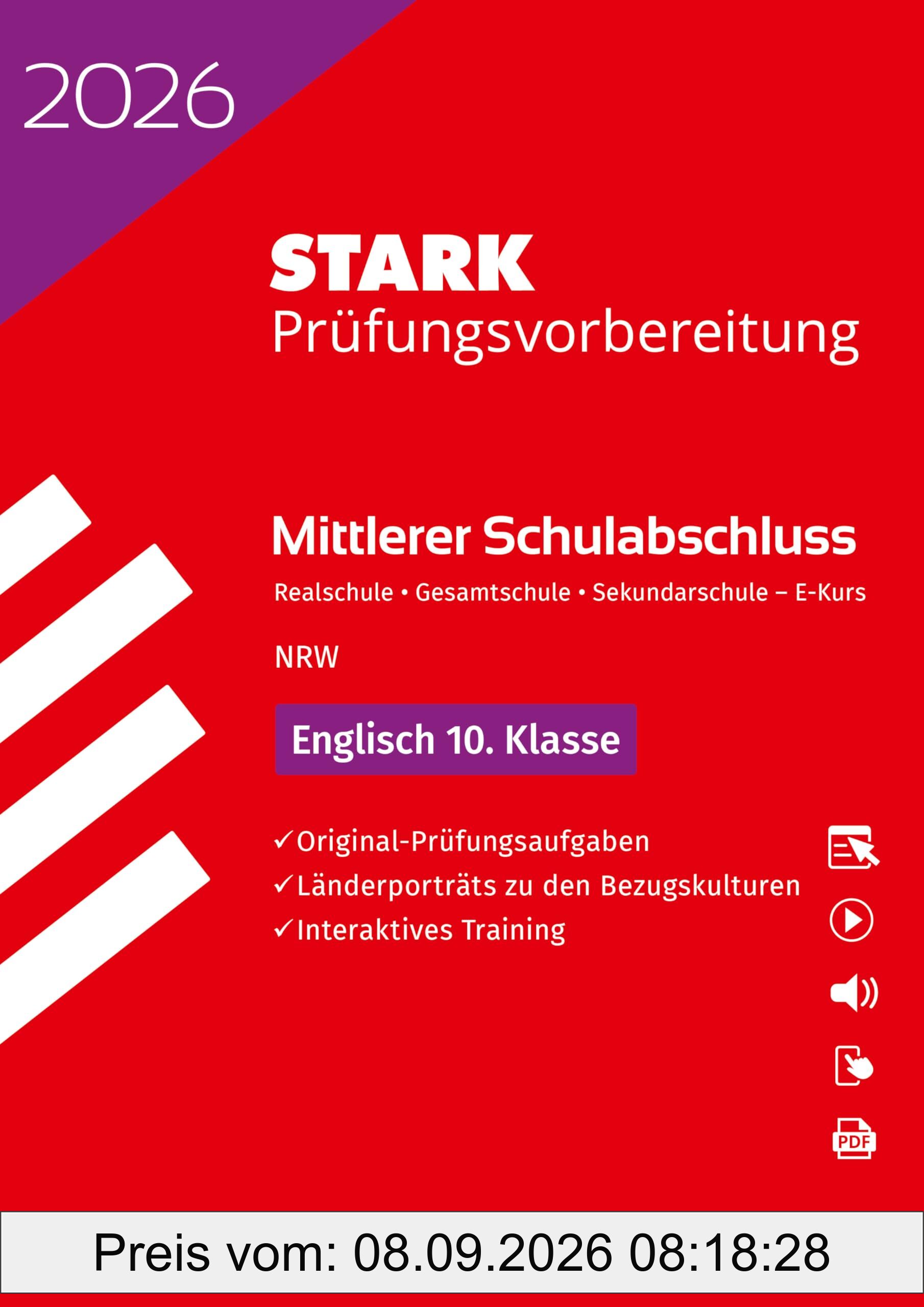 STARK Englisch E-Kurs - Mittlerer Schulabschluss (MSA) 2026 NRW - Prüfungsvorbereitung (Abschlussprüfungen)