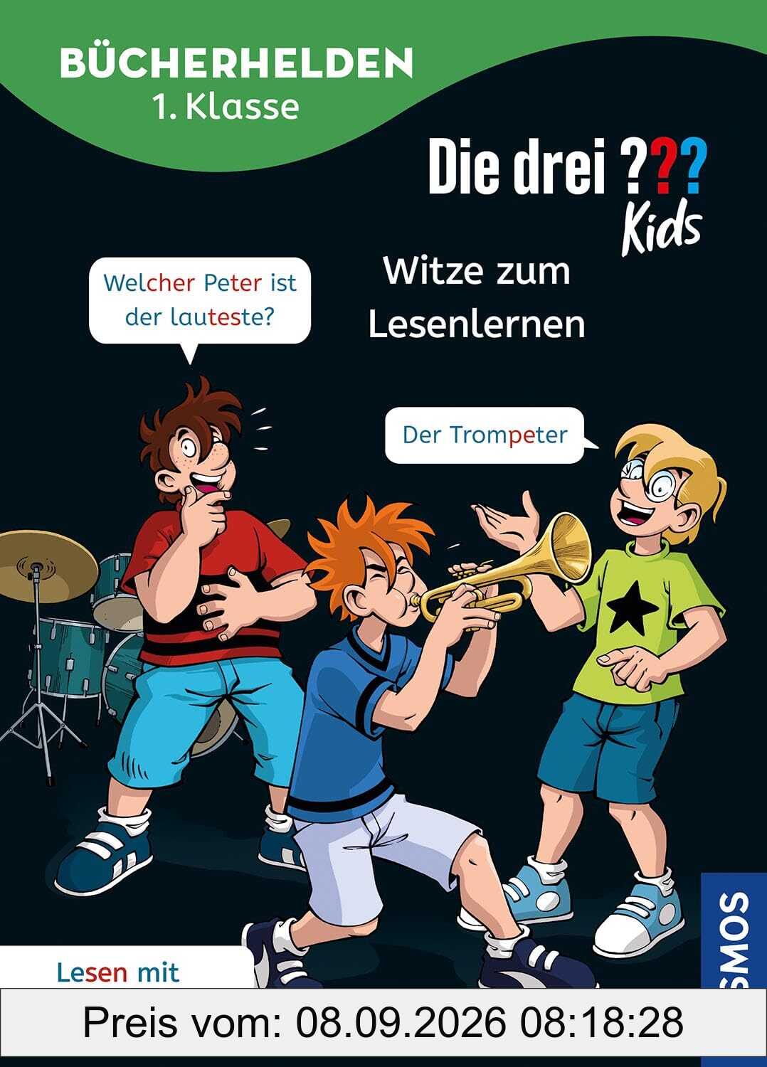 Die drei ??? Kids, Bücherhelden 1. Klasse, Witze zum Lesenlernen: Leicht lesen lernen - Witze für Erstleser - lache mit Justus, Peter und Bob und lerne spielerisch lesen – für Kinder ab 6 Jahren