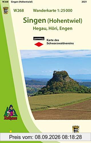 W268 Wanderkarte 1:25 000 Singen (Hohentwiel): Hegau, Höri, Engen