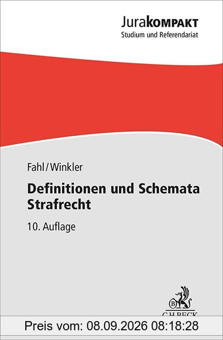 Definitionen und Schemata Strafrecht (Jura kompakt)