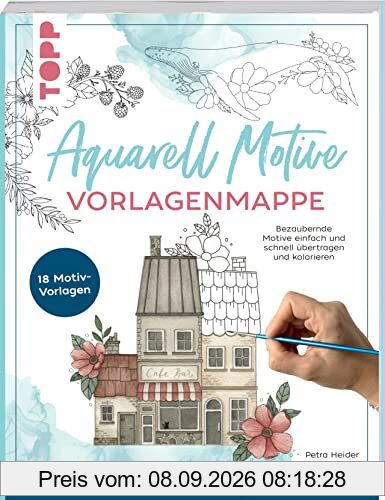Aquarell Motive. Vorlagenmappe: Bezaubernde Motive einfach und schnell übertragen und kolorieren. Mit Graphitpapier zum Übertragen der Vorlagen und 5 Aquarellbögen
