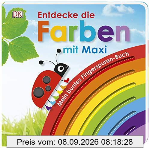 Mein buntes Fingerspuren-Buch. Entdecke die Farben mit Maxi: Pappbilderbuch mit Fingerspuren ab 18 Monaten