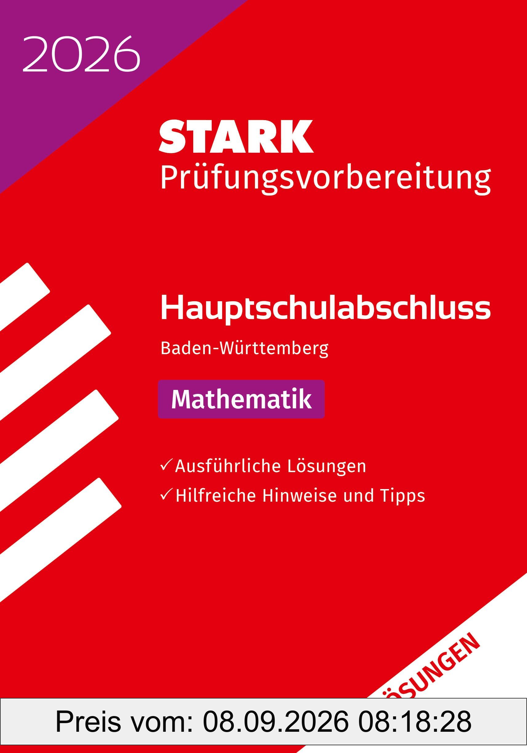 STARK Lösungen zu Mathematik - Hauptschulabschluss 2026 BW - Prüfungsvorbereitung (Abschlussprüfungen)