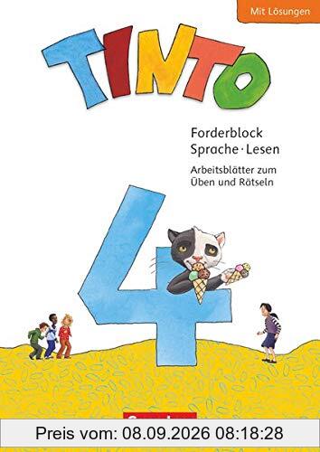 Tinto Sprachlesebuch 2-4 - Neubearbeitung 2019 - 4. Schuljahr: Forderblock Sprache und Lesen - Arbeitsblätter zum Üben und Rätseln mit Lösungen