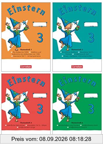Einstern - Mathematik - Ausgabe 2021 - Band 3: Themenhefte 1-4, Diagnoseheft und Kartonbeilagen im Paket - Verbrauchsmaterial, mit BuchTaucher-App