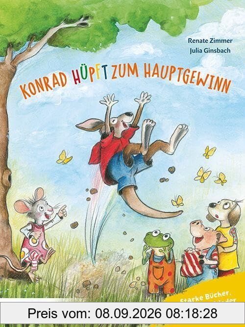 Konrad Känguru und Rita Rennmaus. Konrad hüpft zum Hauptgewinn