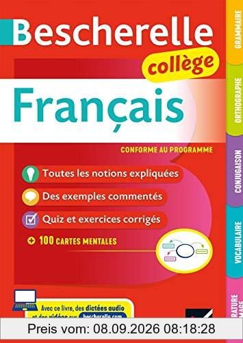 Bescherelle français collège : grammaire, orthographe, conjugaison, vocabulaire, littérature et image : conforme au programme