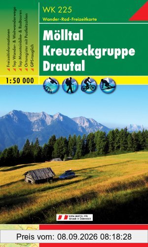 Freytag Berndt Wanderkarten, WK 225, Mölltal - Kreuzeckgruppe - Drautal - Maßstab 1:50 000