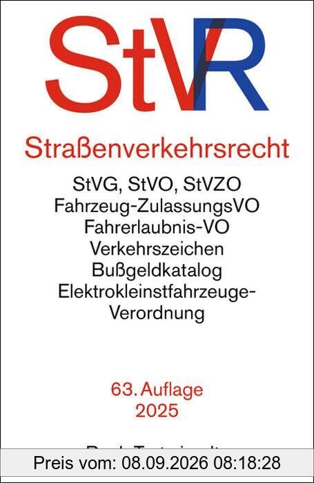 Straßenverkehrsrecht: Straßenverkehrsgesetz, Straßenverkehrs-Ordnung mit farbiger Wiedergabe der Verkehrszeichen, Straßenverkehrs-Zulassungs-Ordnung, ... und (Beck-Texte im dtv)