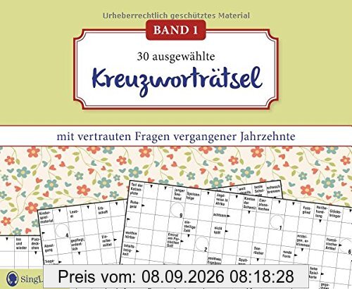 Kreuzworträtsel mit vertrauten Fragen vergangener Jahrzehnte