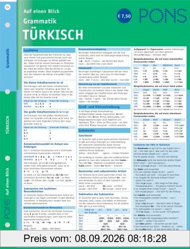PONS Grammatik auf einen Blick. Türkisch