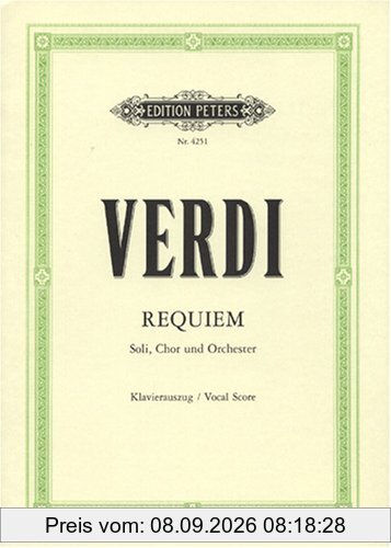 Missa da Requiem: für 4 Solostimmen, Chor und Orchester / Klavierauszug