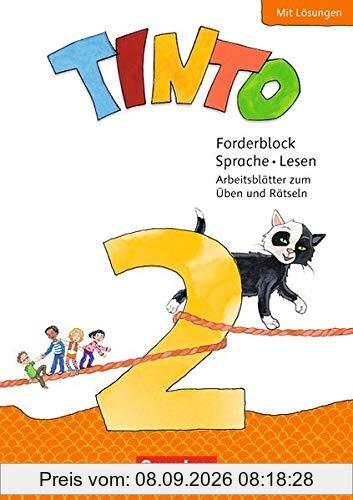 Tinto Sprachlesebuch 2-4 - Neubearbeitung 2019: 2. Schuljahr - Forderblock Sprache und Lesen: Arbeitsblätter zum Üben und Rätseln mit Lösungen