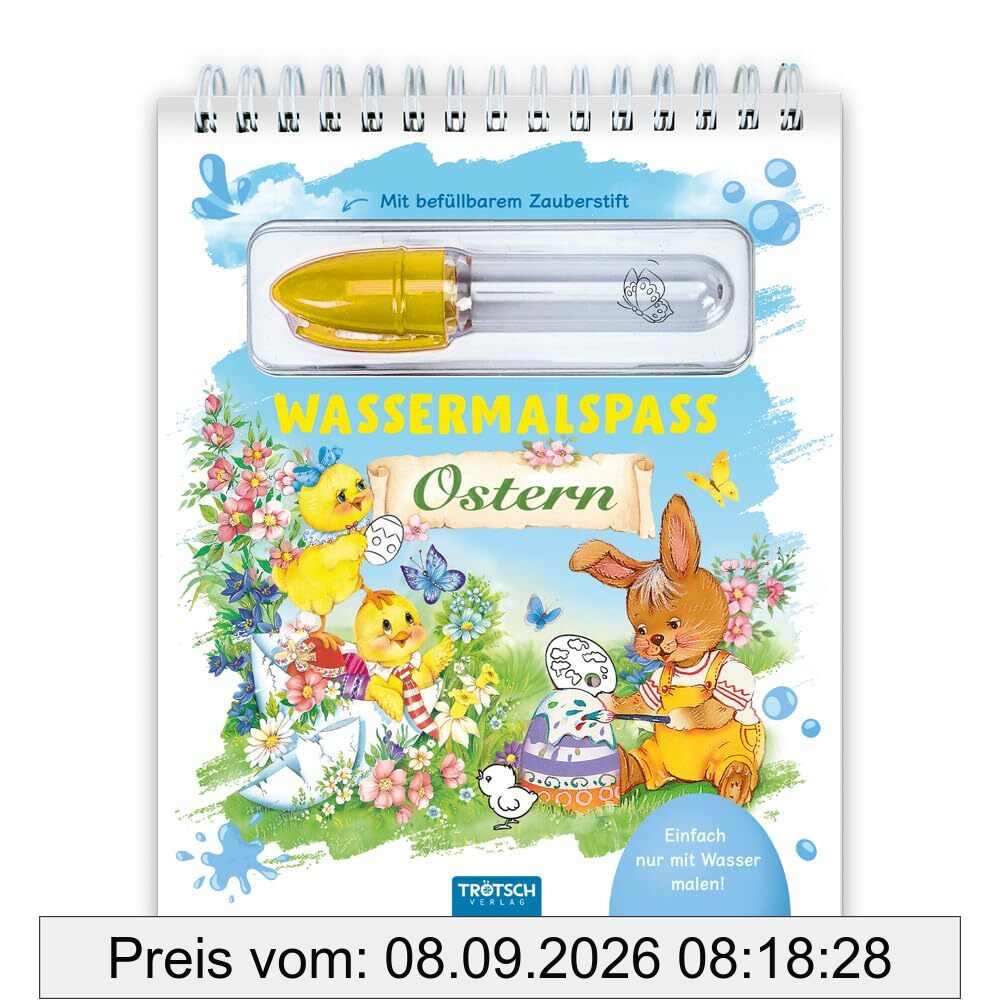 Trötsch Wassermalspaß mit Zauberstift Ostern: Malblock mit nachfüllbarem Wassermalstift