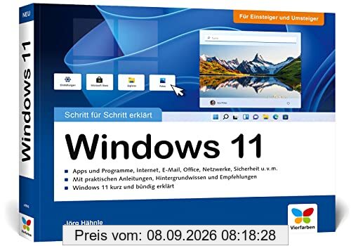 Windows 11: Schritt für Schritt erklärt. Das Handbuch im praktischen Querformat. Komplett in Farbe.