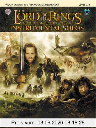 The Lord of the Rings Instrumental Solos (for Strings): Violin (with Piano Acc.), Book & CD