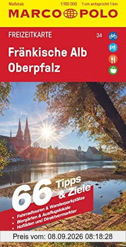 MARCO POLO Freizeitkarte 34 Fränkische Alb, Oberpfalz 1:100.000