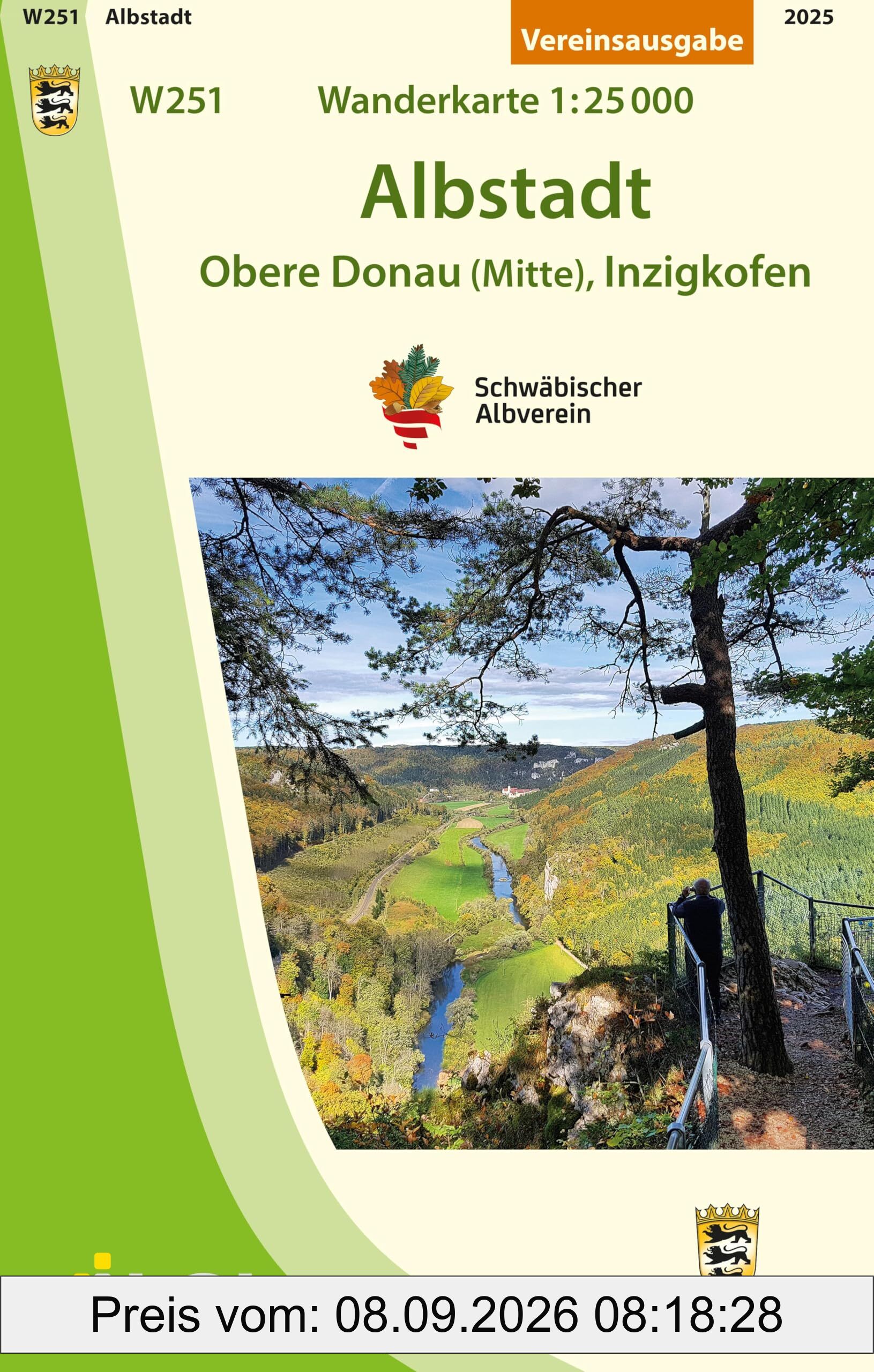 W251 Albstadt - Obere Donau (Mitte), Inzigkofen: Wanderkarte 1:25.000 (Karte des Schwäbischen Albvereins)