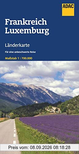 ADAC Länderkarte Frankreich, Luxemburg 1:700.000