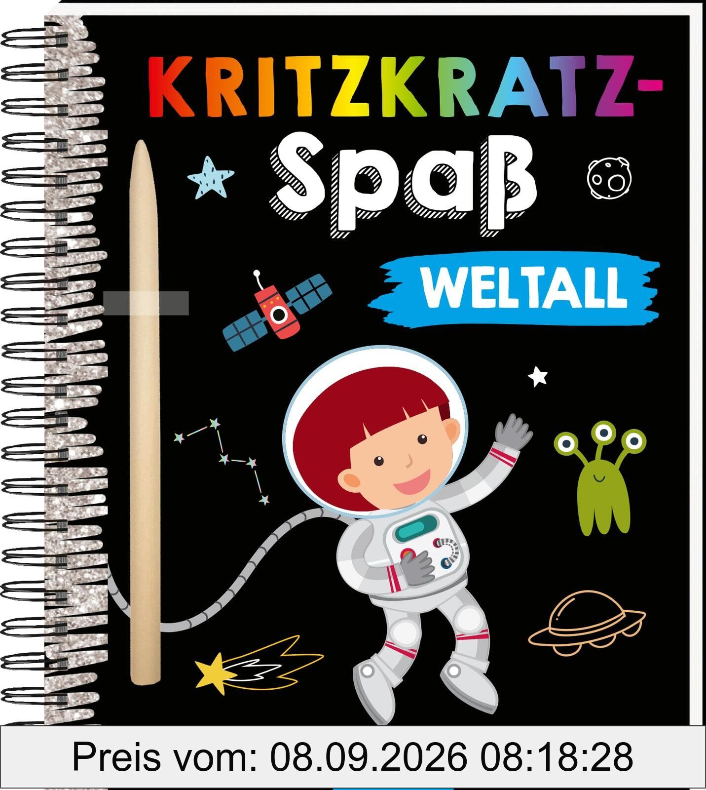 Kritzkratz-Spaß Weltall: Kreativer Kratzelspaß mit Malideen und Holzstift für Kinder ab 5 Jahren