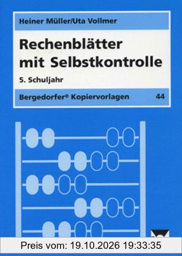 Rechenblätter mit Selbstkontrolle. 5. Schuljahr