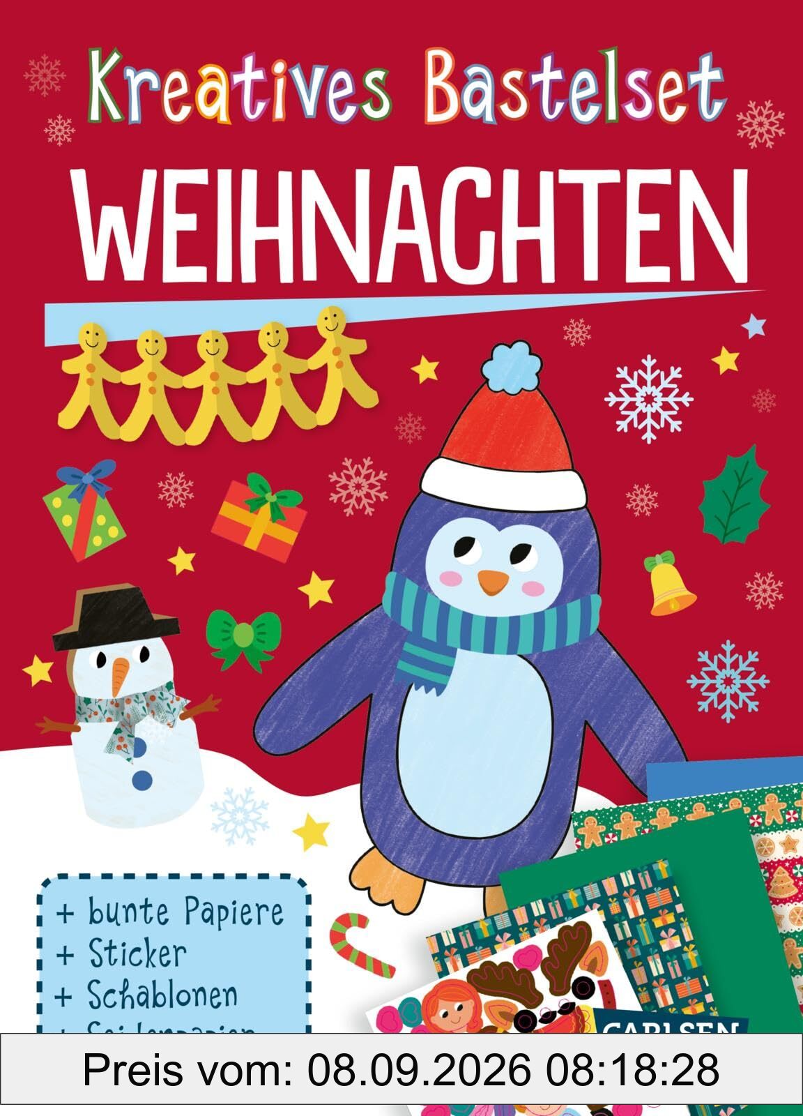 Bastelset für Kinder: Kreatives Bastelset: Weihnachten 2025: Bastelbuch mit Bastelvorlagen und Stickern für Kinder ab 6 Jahren
