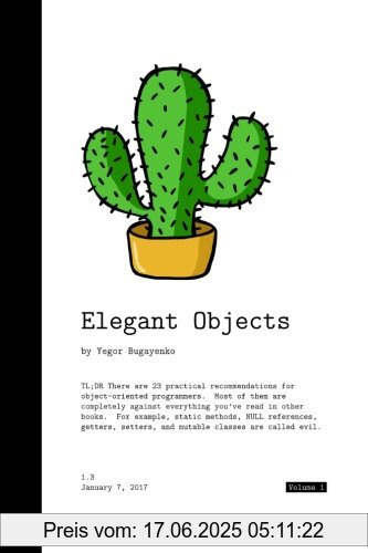 Binding : Taschenbuch, Edition : 1.0, Label : CreateSpace Independent Publishing Platform, Publisher : CreateSpace Independent Publishing Platform, medium : Taschenbuch, numberOfPages : 230, publicationDate : 2016-02-17, authors : Yegor Bugayenko, languages : english, ISBN : 1519166915