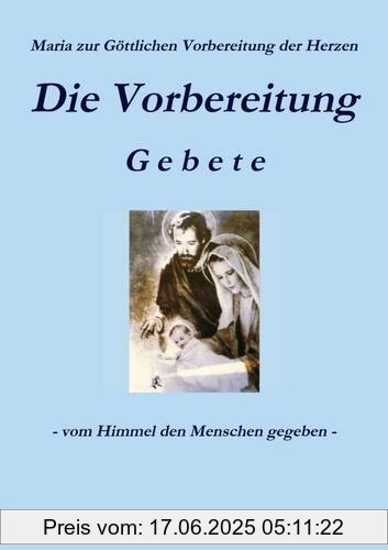 Binding : Taschenbuch, Label : lulu.com, Publisher : lulu.com, medium : Taschenbuch, numberOfPages : 42, publicationDate : 2015-01-18, releaseDate : 2015-01-18, authors : Maria Zur Göttlichen Vorbereitung Der Herzen, languages : german, ISBN : 1291789995