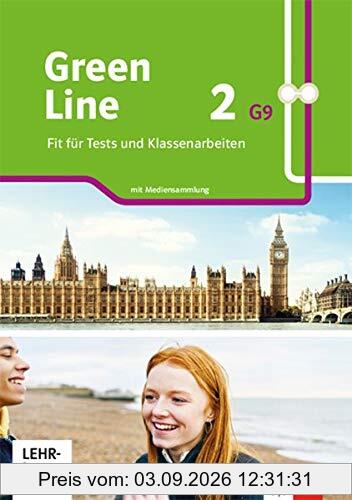 Green Line 2 G9: Fit für Tests und Klassenarbeiten. Arbeitsheft mit Lösungen und Mediensammlung Klasse 6 (Green Line G9. Ausgabe ab 2019)