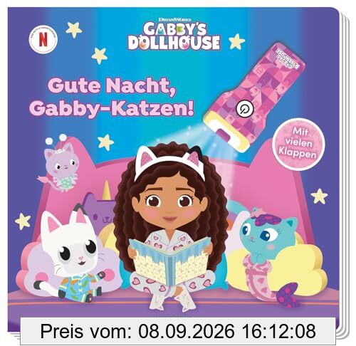 Gabby's Dollhouse: Gute Nacht, Gabby-Katzen!: Pappbilderbuch mit Klappen und mit Taschenlampe