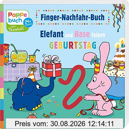 Finger-Nachfahr-Buch. Elefant und Hase feiern Geburtstag: Elefantastischer Lesespaß zum Staunen, Entdecken und Mitmachen (Bilderbuch ab 2 Jahre)