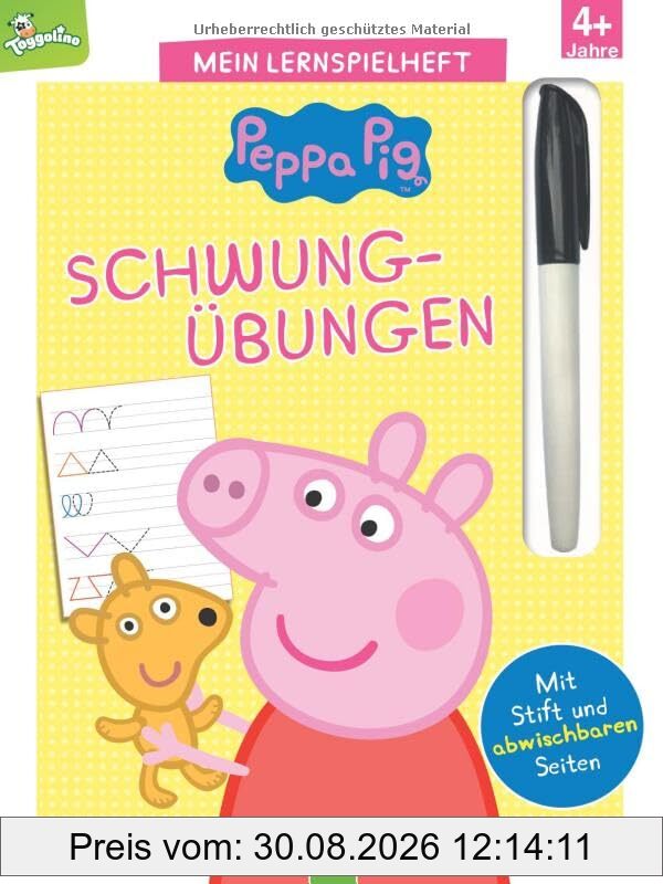 Mein Lernspielheft Peppa Pig Schwungübungen: Ab 4 Jahren. Mit Stift und abwischbaren Seiten