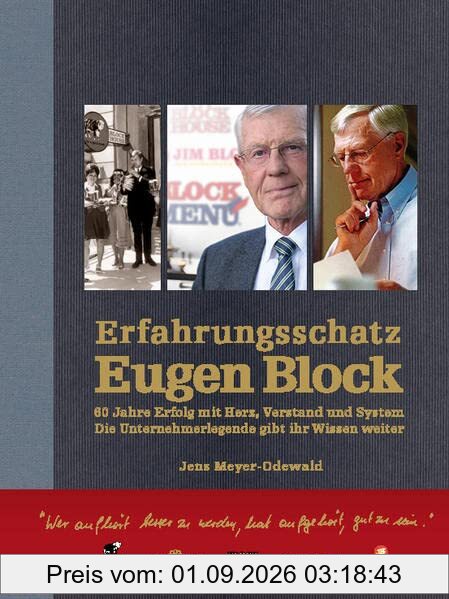 Erfahrungsschatz Eugen Block: 60 Jahre Erfolg mit Herz, Verstand und System. Die Unternehmerlegende gibt ihr Wissen weiter