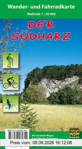 Der Südharz: Wander- und Fahrradkarte