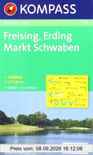Freising, Erding, Markt Schwaben: Wanderkarte mit Kurzführer und Radwegen. GPS-geeignet. 1:50.000
