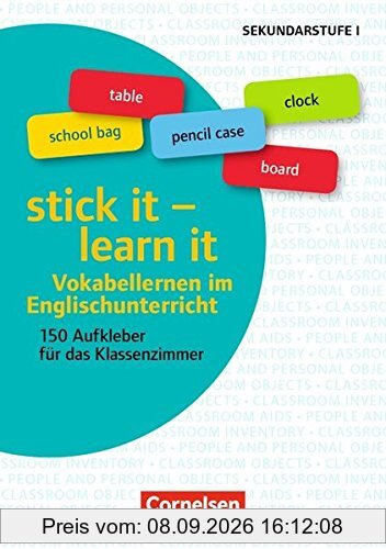 Aufkleber für den Fremdsprachenunterricht - Englisch: Klasse 5-10 - stick it - learn it - Vokabellernen im Englischunterricht: 150 Aufkleber für das Klassenzimmer. 5 Stickerbögen