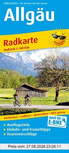 Allgäu: Radkarte mit Ausflugszielen, Einkehr- & Freizeittipps, wetterfest, reissfest, abwischbar, GPS-genau. 1:100000 (Radkarte/RK)