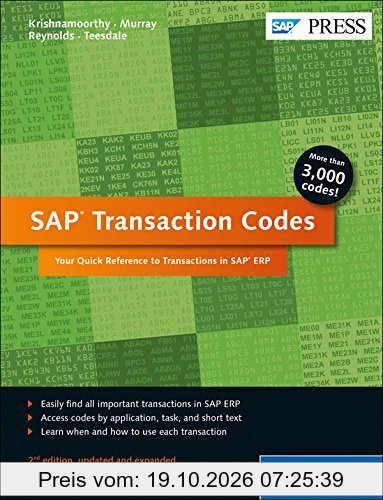 SAP Transaction Codes: Your Quick Reference to Transactions in SAP ERP (SAP PRESS: englisch)
