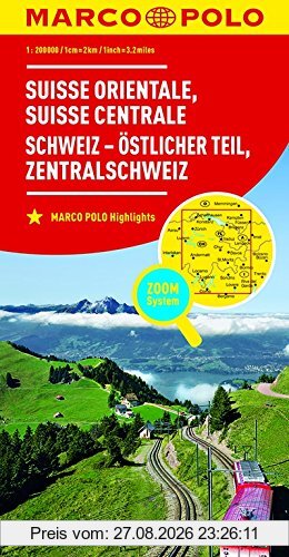 MARCO POLO Regionalkarte Schweiz Blatt 2 Schweiz - östlicher Teil 1:200 000: Zentralschweiz (MARCO POLO Karten 1:200.000)