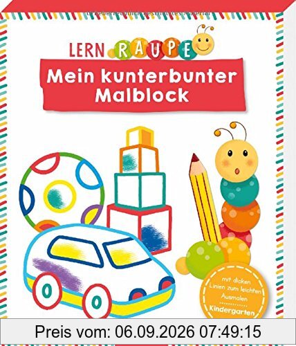Lernraupe - Mein kunterbunter Malblock