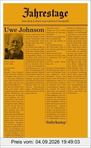 Jahrestage 3: Aus dem Leben von Gesine Cresspahl (suhrkamp taschenbuch)