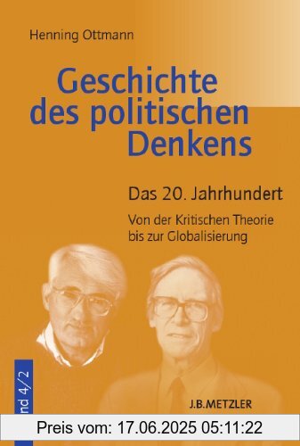 Binding : Broschiert, Label : Metzler, Publisher : Metzler, medium : Broschiert, numberOfPages : 418, publicationDate : 2012-09-11, authors : Henning Ottmann, languages : german, ISBN : 3476023346