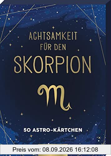 Achtsamkeit für den Skorpion: 50 Astro-Kärtchen | Astrologie im Spielkartenformat für die Handtasche