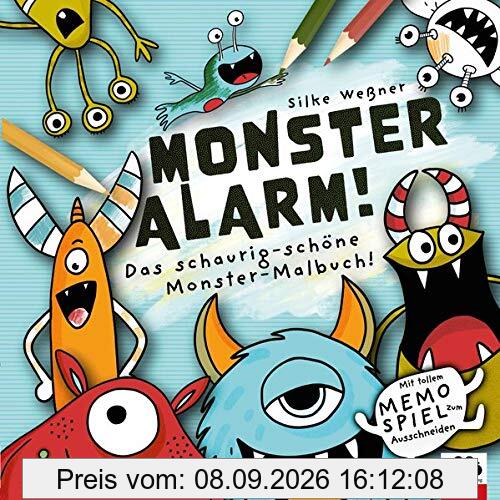 Monster-Alarm! Das schaurig-schöne Monster-Malbuch für Kinder ab 3 Jahre: Mit tollem Monster-Memo-Spiel zum Ausschneiden!