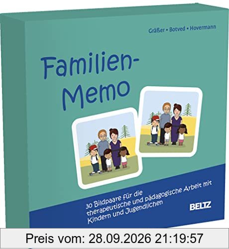 Familien-Memo: 30 Bildpaare für die therapeutische und pädagogische Arbeit mit Kindern und Jugendlichen. Mit 16-seitigem Booklet in …