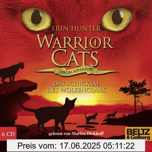Binding : Audio CD, Edition : Deutsche Erstausgabe, Label : Beltz & Gelberg, Publisher : Beltz & Gelberg, NumberOfItems : 6, Format : Audiobook, medium : Audio CD, publicationDate : 2012-05-14, runningTime : 469 minutes, authors : Erin Hunter, translators : Klaus Weimann, narrators : Marlen Diekhoff, languages : german, ISBN : 340781125X