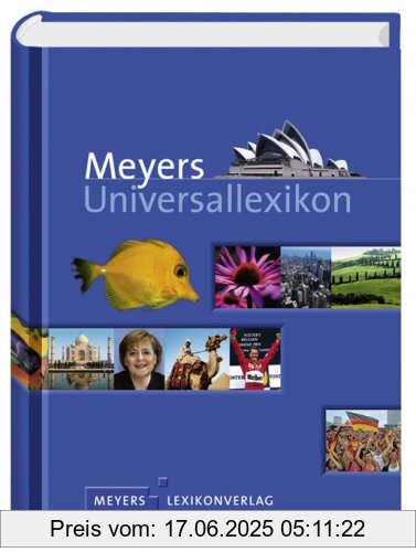 Brand : Meyers, Binding : Gebundene Ausgabe, Edition : 1, Label : Wissenmedia, Publisher : Wissenmedia, PackageQuantity : 1, Feature : Hersteller : Duden, medium : Gebundene Ausgabe, numberOfPages : 1056, publicationDate : 2007-01-01, languages : german, ISBN : 3411077514