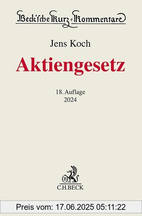 Binding : Gebundene Ausgabe, Edition : 18, Label : C.H.Beck, Publisher : C.H.Beck, medium : Gebundene Ausgabe, numberOfPages : 2882, publicationDate : 2024-02-22, authors : Uwe Hüffer, Jens Koch, ISBN : 3406814212